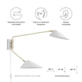 thumbnail image 7 of Modway Journey 2-Light Modern Metal Swing Arm Wall Sconce in White, 7 of 7