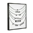 thumbnail image 3 of Stupell Industries Smile Glam Quote Chic Necklace Varied Text Design Graphic Art Jet Black Floating Framed Canvas Print Wall Art, Design by Kamdon Kreations, 3 of 5