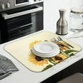 thumbnail image 2 of 2 Pcs Sunflowers Dish Drying Mat - 16 X 18 Inch Floral Absorbent Microfiber Kitchen Counter Mat – Quick-Dry Dish Rack Alternative, Dish Drying Pad for Dishes, Cups, Utensils, Pots & Pans, 2 of 3