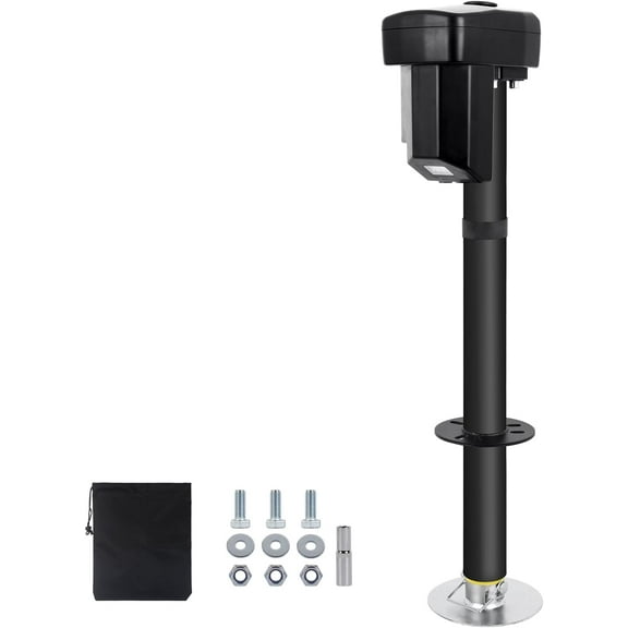 Dawot Electric Trailer Jack 5000lbs Upgrade, 250W Motor RV Electric Power Tongue Jack Heavy Duty for A-Frame Travel, Cargo, Utility Trailers with Waterproof Cover, LED Light, 9"-34.5" Lifting