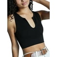 thumbnail image 2 of Arvbitana Women Knitted Camisoles Sleeveless Deep V Neck Solid Color  Tank Top Summer Casual Stretchy Vest Basic Crop Tops Streetwear, 2 of 5