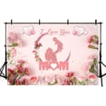 thumbnail image 4 of GOSMITH 40*50in Happy Mother's Day Backdrop I Love You Mom Best Mom Ever Mother Day Party Decorations Carnation Pink Rose Heart Photography Background for Women Thanks Mother's Day, 4 of 7