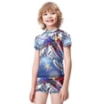 thumbnail image 2 of Mobile Suit Gundam Boys 2-Piece Swimsuit Set, Short Sleeve Rash Guard & Swim Trunks, 2 of 7