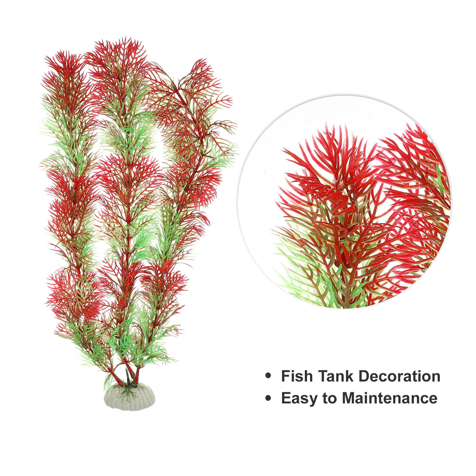 Unique Bargains 1 Pc Artificial Aquatic Plant for Fish Tank Landscape Plant Decoration Red