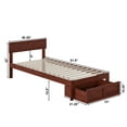 thumbnail image 7 of AFI Boston 14" Twin-XL Wood Platform Bed Frame with Foot Drawer Storage, Walnut, 7 of 7