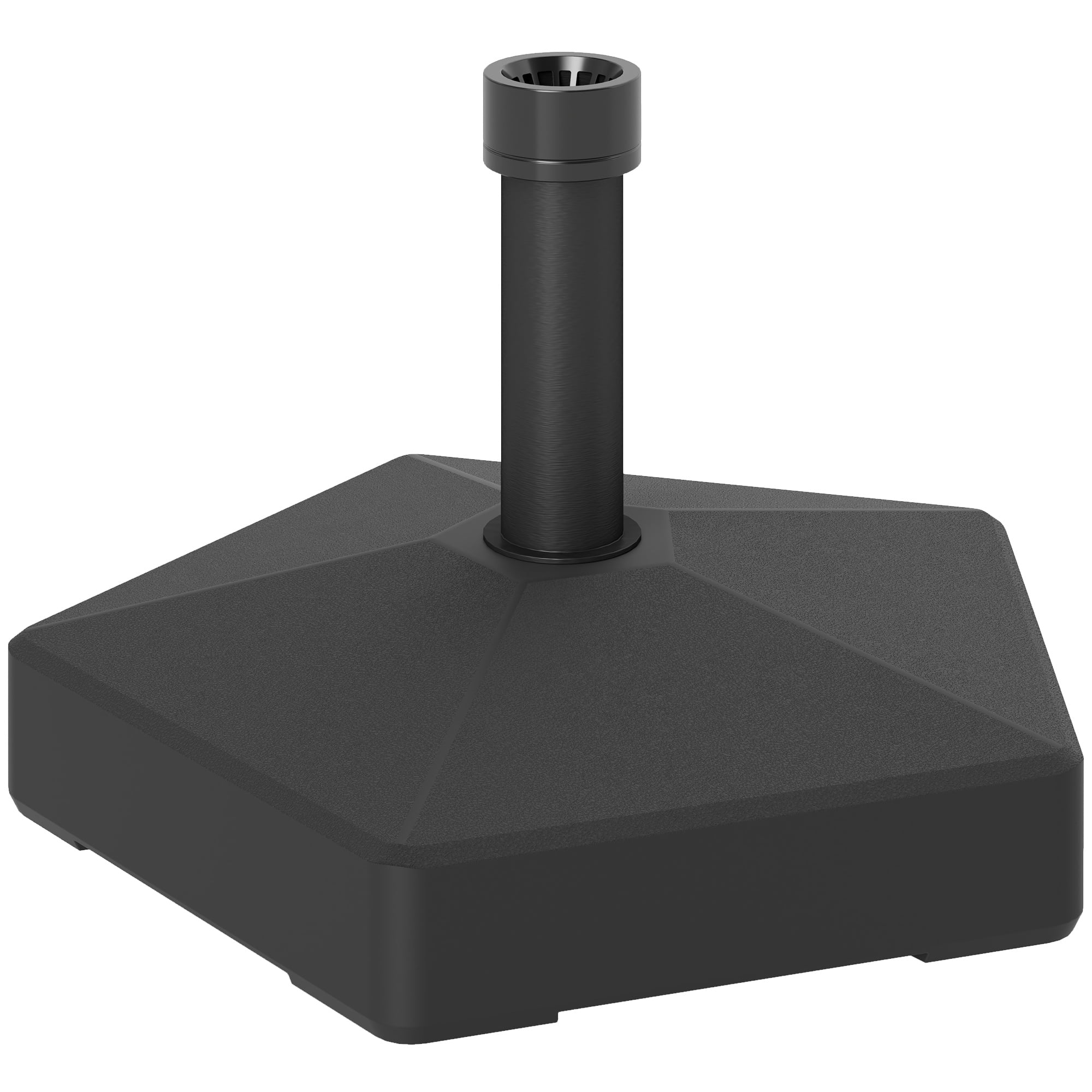 Outsunny Patio Umbrella Base Holder Outdoor Umbrella Stand, Filled Up to 42lbs with Stand or 33lbs with Water for Garden Poolside, Black
