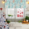thumbnail image 5 of Teal Red Coastal Curtain Valances for Windows, Kitchen Valance Window Treatments Panel 2 Pack, Nautical Seahorse Beach Coral Starfish Rod Pocket Short Curtains for Bathroom Bedroom 54 x 18 Inch, 5 of 8