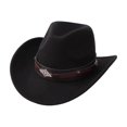 thumbnail image 5 of LILIYA Womens Western Cowboy Hat, Classic Wide Brim Breathable Beach Cowgirl Headwear with Decorative Band, Lightweight Sun Protection Summer Hat, 5 of 5