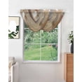 thumbnail image 2 of Waterfall Valances for Windows, Brown Kitchen Sheer Valance Curtains, Abstract Paint Texture Retro Smudge Graffiti Art Rod Pocket Elegant Swag Valances for Living Room Bedroom, 47.2"x38.5", 2 Panel, 2 of 8