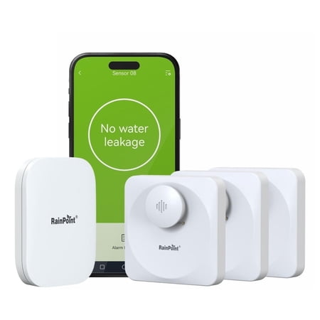 RAINPOINT Floating Remote WiFi Water Leak Detector for Home Basement 3 Pack with Hub,Wireless Siren Alarm Leakage Sensor Email & APP Push Notification Kitchen Sink,Bathroom,Laundry,Warehouse