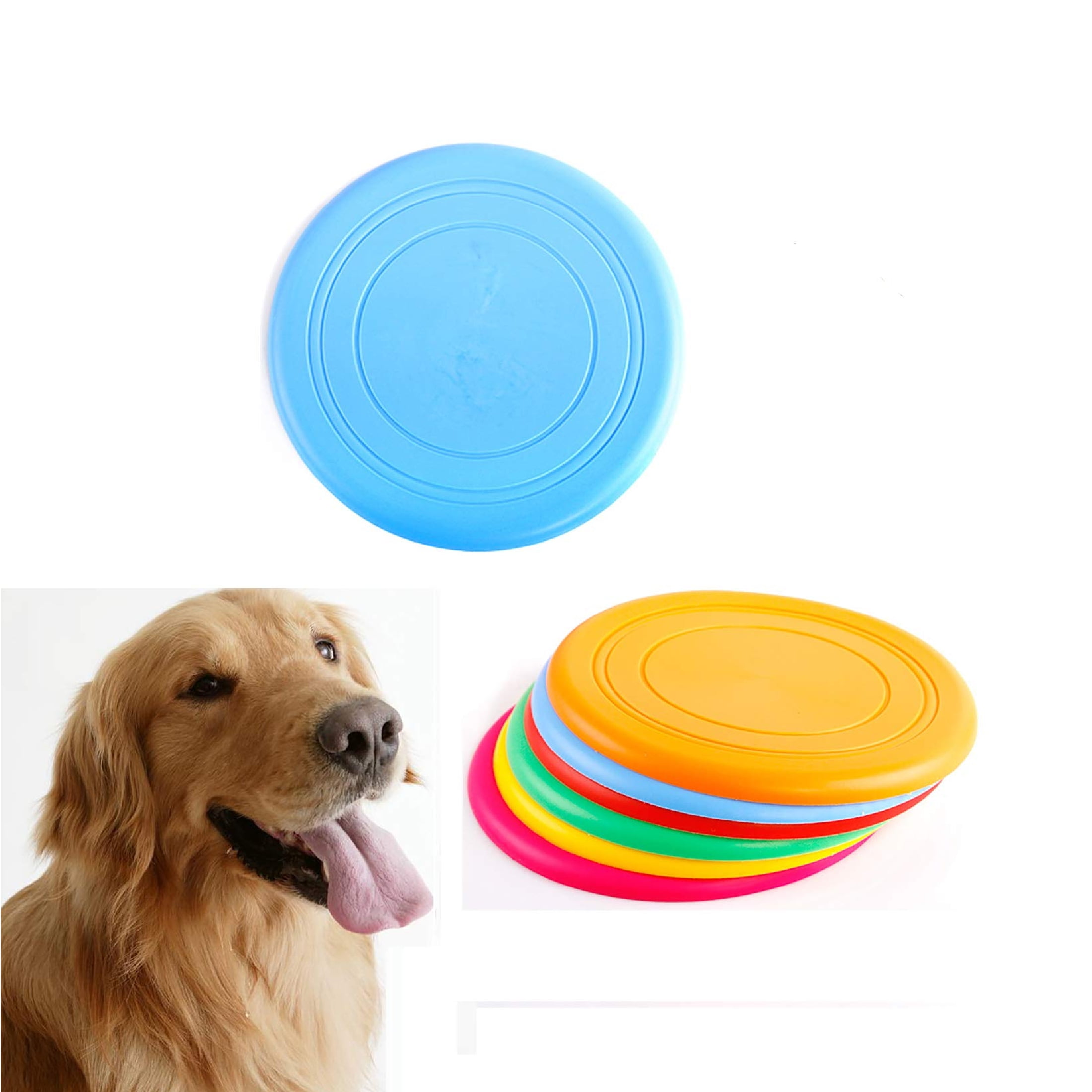 Blue ,7Inch Frisbees for Dogs,Durable Cotton Rope Training Tossing Toys for Most Dogs Puppy