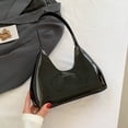 thumbnail image 4 of Women Crescent Bag Casual Patent Leather Tote Bag Girl Shopper Purse (Black), 4 of 8
