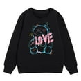 thumbnail image 4 of Cnbwig Pullover Sweatshirt for Girl Graphic Bear Prints Sweatshirt Crewneck Long Sleeve Cute Hoodless Loose Drop Shoulder Tops Fall Tops Lightweight Sweatshirts A6-Black 5-6 T, 4 of 4