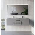thumbnail image 5 of Thames 60" W x 19" D x 17.75" H Wall-Mounted Double Bathroom Gray Vanity, 5 of 9
