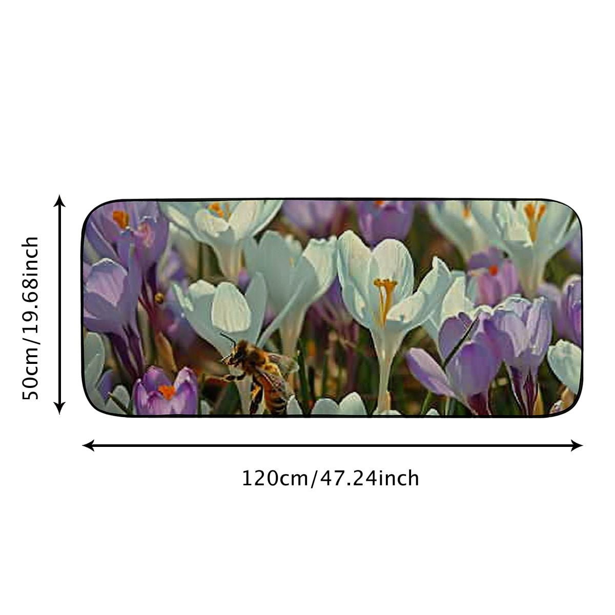 Qinduosi Decorative Door Mat, Door Mat with Non-Slip Rubber Backing, Easy Cleaning, Traps Dirt, for Entry, Patio, Garage - Spring Meadow Crocus Spring Flower FrUhlingsblUher 19.68*47.24 in