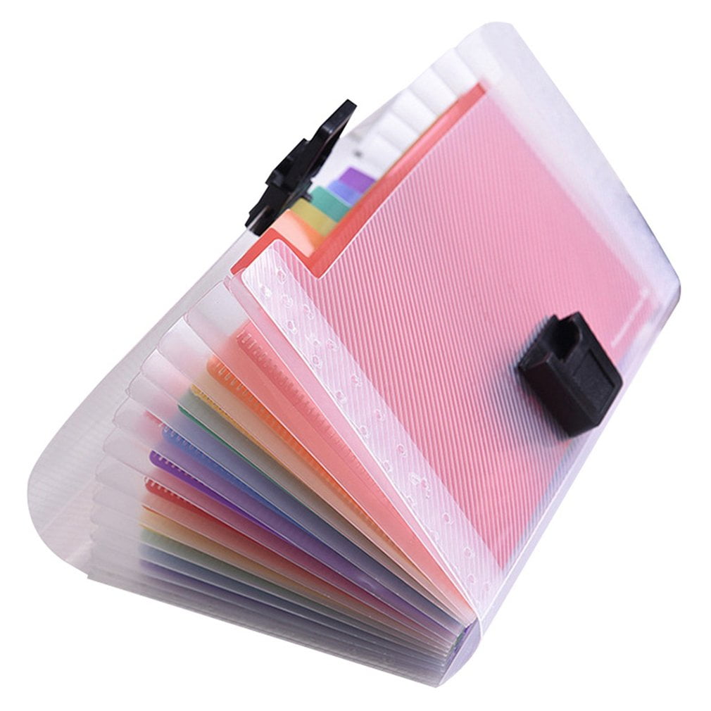 A6 Mini 13 Pockets Portable Storage Clip With Buckle Expanding File Folder