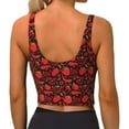 thumbnail image 3 of Fotbe Tomatoes And Chili Pattern Womens' Sports Bra Longline Wirefree Padded with Medium Support Sports Moisture-Wicking Workou Vest,Tank Top-X-Large, 3 of 9