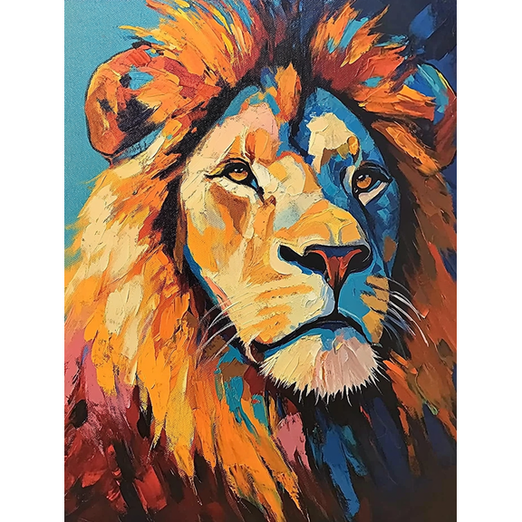 Colorful Lion Canvas Painting/Wall Art,Suitable for Living Room, Bedroom, Office, Hotel, and Restaurant Decoration.