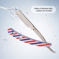 thumbnail image 3 of Barber Straight Edge Razor Salón de acero inoxidable Hojas de afeitar plegables de seguridad Cuch CACAGOO  Navaja, 3 of 5