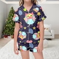 thumbnail image 4 of MIASHUI Ensembles de Pyjamas 2 Pcs pour Enfants, Ensembles de Vêtements de Nuit Imprimés Mignons pour Tout-Petites Filles, Bleu Foncé, 6-7 Ans, 4 of 5