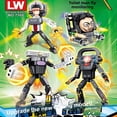 thumbnail image 3 of Personas que envían franqueo al baño contra personas que monitorean y animales, soldados que viajan hacia el oeste, rompecabezas ninja mecha, bloques de construcción ensamblados, juguetes, 3 of 6