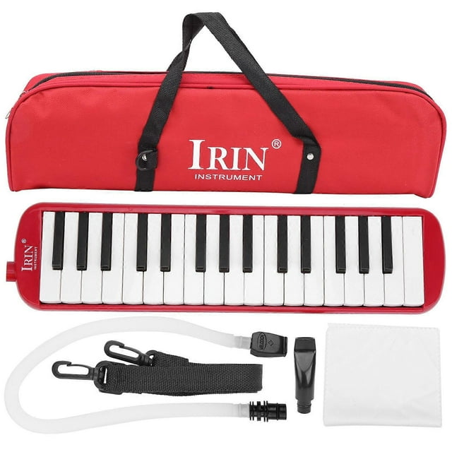 IRIN Melodica, 32 Keys Wind Musical Instrument, Suitable for Beginners, Practice Bag (Red)
