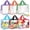 Purple, Orange, Green, Blue, Black, Red, variant on 6 Packs Toy Storage Bags with Labels, JUNCRAFT 11.8x8.7x3.9In Large PVC Reusable Clear Board Game Storage with Zipper, Travel Waterproof Organizer Bags for Building Blocks, Puzzle, Books, Stationery