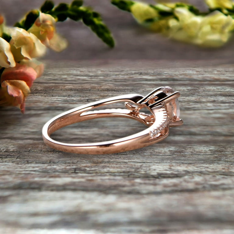 Carat Oval Cut Morganite Engagement Ring Wedding Ring On 10k