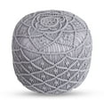 thumbnail image 3 of Loft Lyfe Debora Cotton Yarn Ottoman, Hand Knitted, Light Grey, 3 of 6