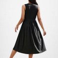 thumbnail image 4 of ZZwxWA Women's Summer Tank Midi Dress with Pockets Sleeveless A-Line Sundress Casual Floral T-Shirt Dress Flowy Beach Sundress Womens Solid Pleated Dresses, 4 of 6