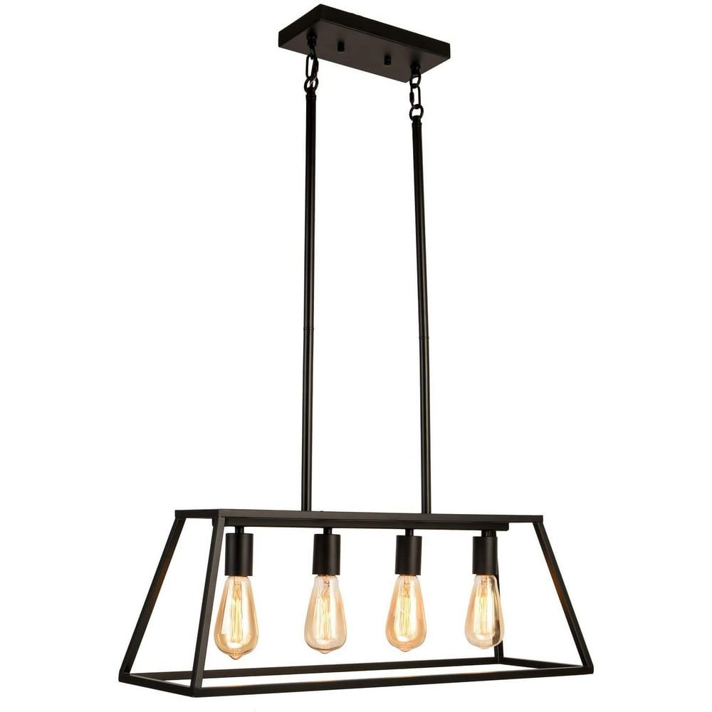 GZBtech 4Light Linear Kitchen Island Chandelier Hanging Light Fixture