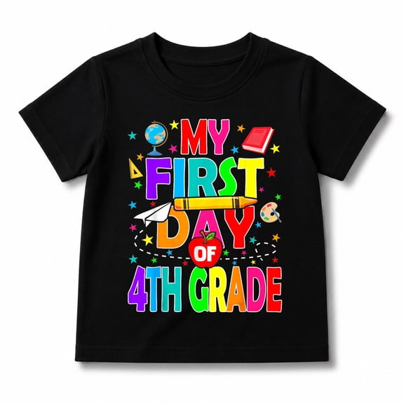 My First Day of 4th Grade Back to School Boys Kids T-Shirt