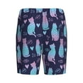 thumbnail image 2 of Haiem Silhouette Cats Men's Pajama Short with Soft Woven Cotton Elastic Waistband Sleep Short-Small, 2 of 9