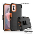 thumbnail image 4 of Tiflook for Moto G Power 2024 5G with [Built-in Screen Protector] Holster Locking Belt Clip [Military Grade 12FT Drop Tested] Full Body Carrying Kickstand Cover - Orange, 4 of 6