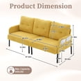 thumbnail image 2 of Modern Corduroy Loveseat Sofa, Oversized Double-Seater Couch with Side Pockets, Plush High-Density Foam, Ergonomic Living Room, Bedroom, Apartment Seating, Mustard Yellow, 2 of 9