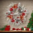 thumbnail image 6 of Christmas Wreath 18 Inch with Deer - Flocked Velvet Holiday Wreath for Front Door Decor, Pre-Decorated with Pine Cones, Berries, Christmas Balls, Ready to Hang Festive Holiday Decor color, 6 of 9