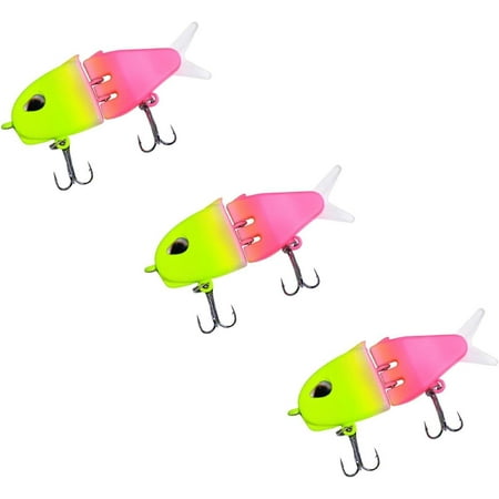 Mini Glide Bait for Fishing Multi-Jointed Swimbait Wobbler White Glide Baits for Bass and Pike Hard Lure with Soft Rubber Fins