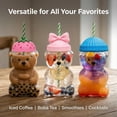 thumbnail image 2 of 20oz Bear Shaped Glass Tumbler with Straw and Lid for Iced Coffee, Clear Boba Cup, 2 of 7