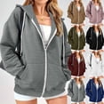 thumbnail image 1 of Ropa de trabajo para mujer,Sudadera con capucha y cremallera extragrande para mujer, chaqueta informal de manga larga con bolsillos, poliéster, para uso diario, sopatenor, 1 of 8