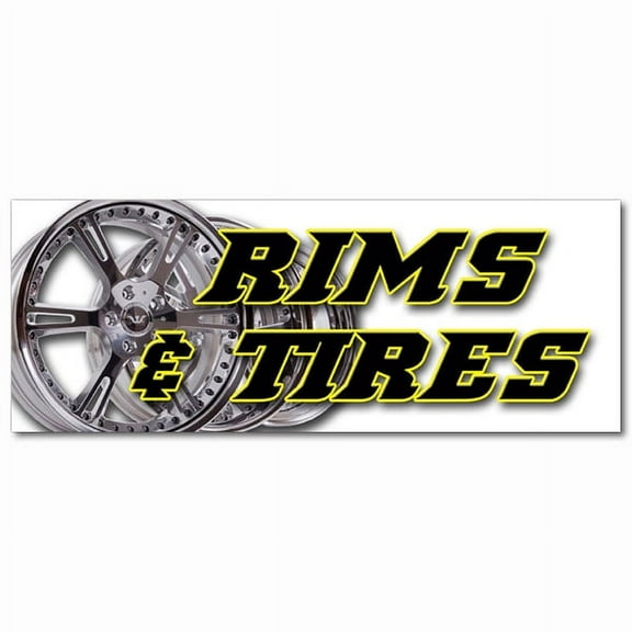 24" RIMS & TIRES DECAL sticker wheels tires car rims truck suv automotive auto