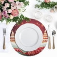 thumbnail image 4 of Ryvnso Christmas Trees Red Round Plate Mats Dining Table Placemat Set of 4 for Holiday Decoration, 4 of 7