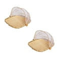 thumbnail image 1 of Oleegame 2PC Produce Storage Hand-woven Food Basket Net Yarn Basket With Gauze Insect-proof Drying Basket Brown, 1 of 2