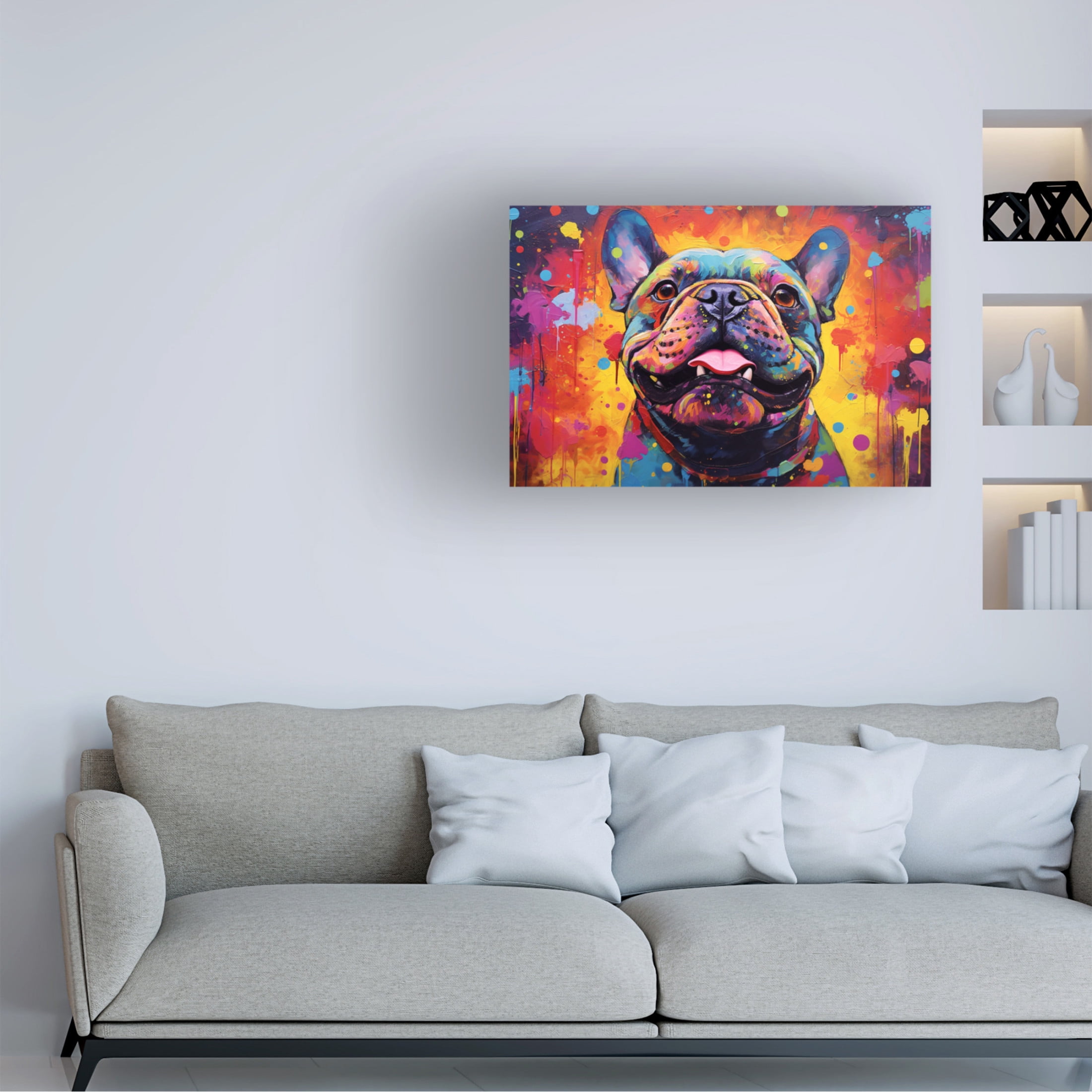 Canvas Wall Art - Ray Heere 'Happy Dog 3' Wall Art for Living Room, Bedroom, or Office Décor by Trademark Fine Art - 24 x 16 Inches