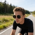 thumbnail image 3 of Adjustable Polarized Sunglasses with Stepless Dimming - Round Frame Eyewear for Men and Women for Driving, Cycling, Fishing, Running, and Summer Outdoor Sports, Gold-C, 5.12 Inch, 3 of 4