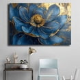 thumbnail image 4 of Mudket Canvas Wall Art Framed Ready to Hang, Blue Flower Gold Canvas Print, Abstract Floral Wall Decor Artwork for Living Room Bedroom Entryway Office, Botanical Pictures - 12"L x 8"W, 4 of 10