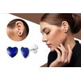 thumbnail image 2 of AeraVida Romantic Hearts Blue Lapis Valentine Love .925 Sterling Silver Stud Earrings Anniversary Jewelry Gift for Women Accessories, 2 of 7