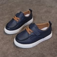 thumbnail image 6 of Toddler Boys Leather Casual Slip On Sneakers Adjustable Hook and Loop Walking Shoes Non Slip Lightweight Flat Daily Dress Shoes, 6 of 8