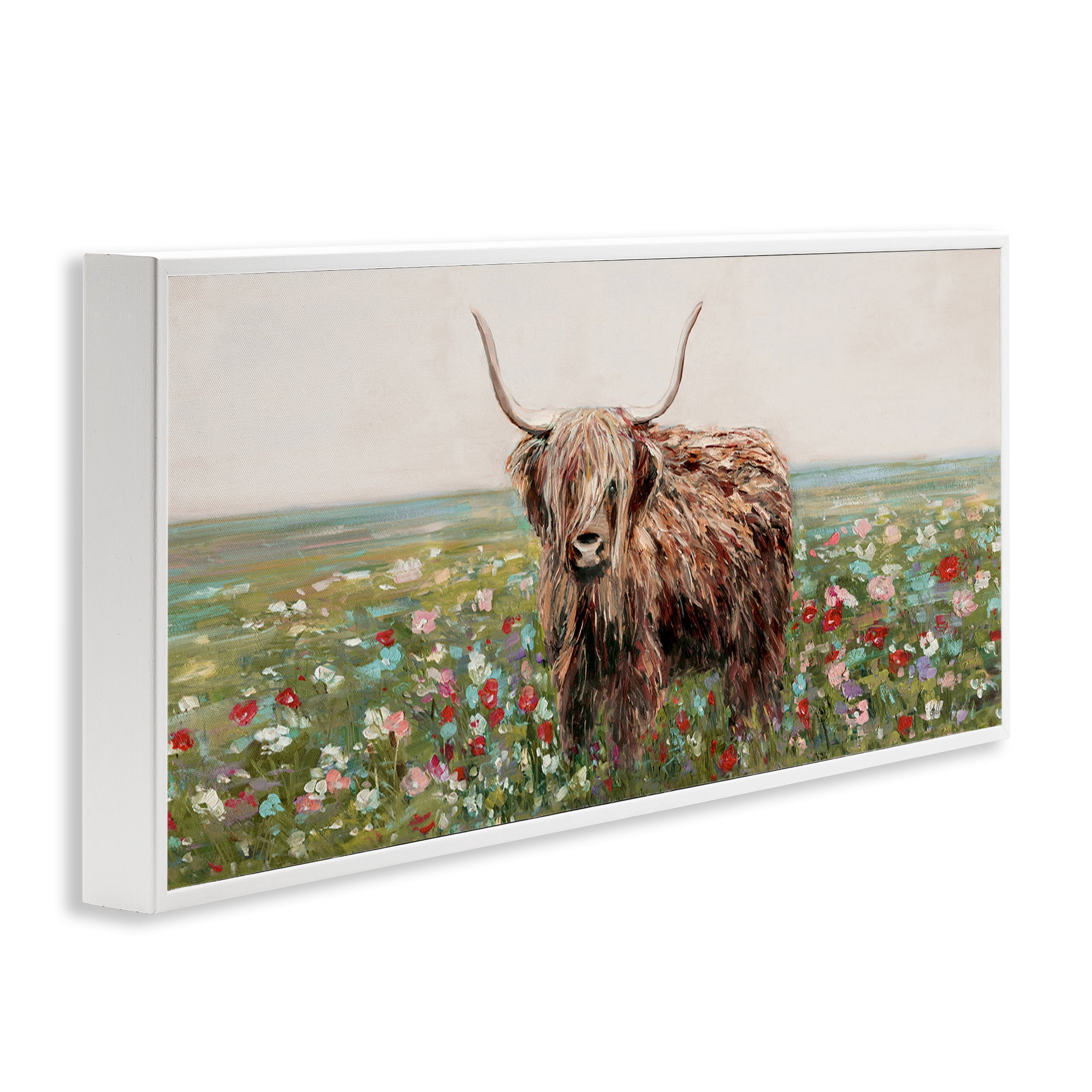 Stupell Industries Grazing In Poppy Field White Framed Giclee Art, design by Sally Swatland