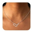 thumbnail image 3 of Lancharmed Silver Plated Choker Necklace for Women U Cross One Side Zirconia Necklace Gift for Women, 3 of 8