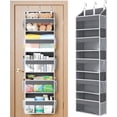 thumbnail image 5 of Brotasdro 5-Shelf Over the Door Organizer with Clear Windows & 10 Mesh Side Pockets, Gray, 5 of 9
